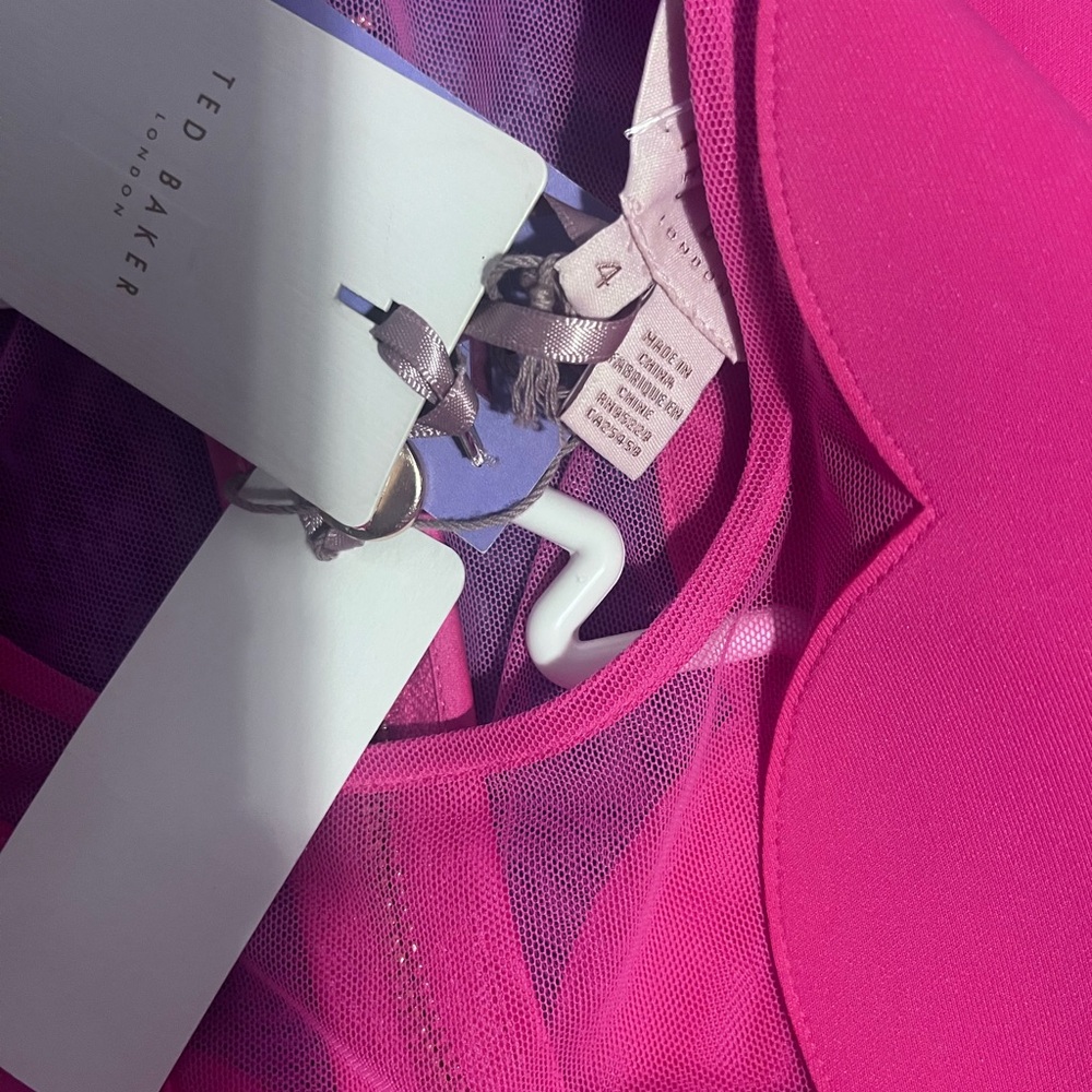 Ted Baker Pink Scallop Fit & Flare Dress - Picture 6 of 6